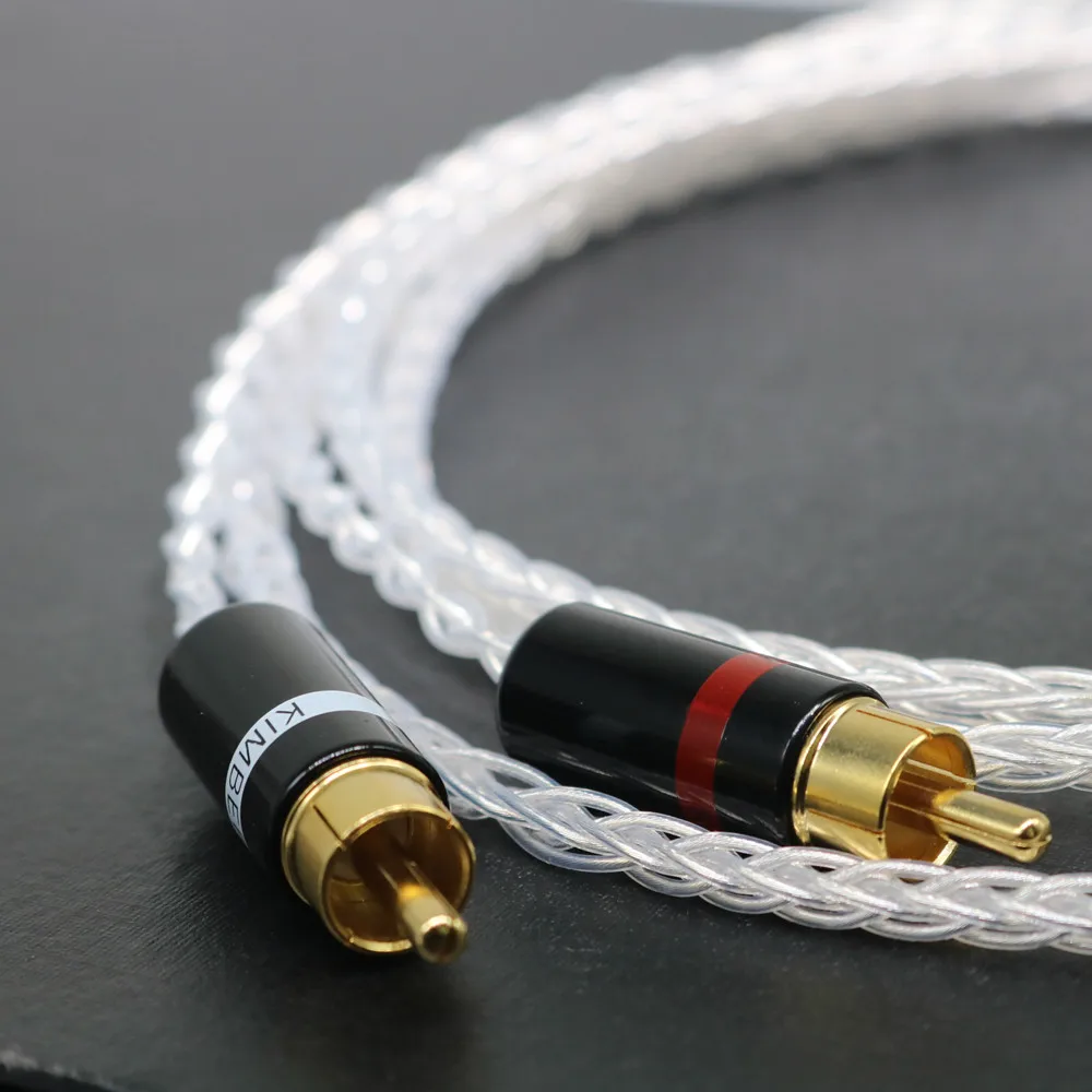 yivosound HIFI 8 core pure silver 4 4mm 3 5mm to 2rca jack aux audio cable Headphone amp connecting line interfaz de audio