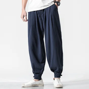 

Traditional Chinese clothing for men wushu kung fu pants male Casual trousers loose harem pants bloomers Plus Size M-5XL