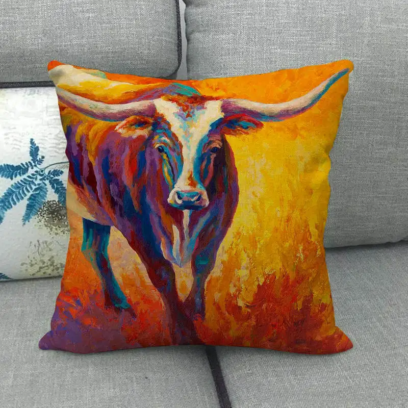 45 см* 45 см paiting farm корова дизайн лен/хлопковая подушка для дивана Чехлы диванная подушка крышка декоративная подушка для дома - Цвет: 12