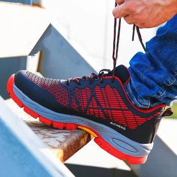 

Autumn Winter Indestructible Industrial Safety Boots Construction Men Outdoor Steel Toe Cap Shoes Men Puncture Proof Work Shoes