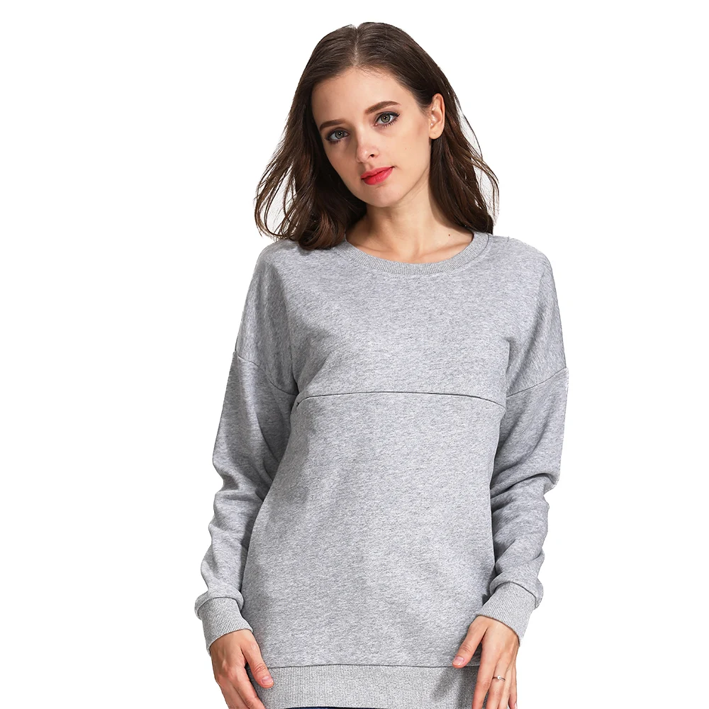 Winter Maternity Sweater Long Sleeve Nursing Hoodies Thick Cotton Breastfeeding Clothes Mommy Pregnant Lactation Wear Big Size 6