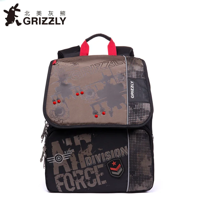 

Grizzly Schoolbag for Elementary School Students Children Backpack 4-Grade BOY'S Relaxation Backpack Waterproof Russia