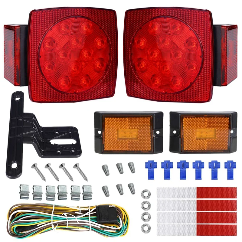 

Led Submersible Trailer Tail Light Kit Combined Stop Taillights Turn Function Dot Compliance IP67 Waterproof and Fully-Submersib