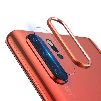 Для huawei P30 Pro защита для экрана камеры+ задняя защита объектива Кольцо чехол для huawei P20 Pro задняя 2 в 1 6D закаленное стекло - Цвет: Orange with Glass