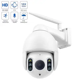 

Wireless Wifi 1080P FHD PTZ Dome IP Camera Motion Detection Face Auto-Tracking Outdoor IR Night Vision Security Camera