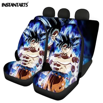 

INSTANTARTS Soft Car Seat Protector Front&Back Car Seat Cushion Dragon Ball Cartoon Pattern Thicken Interior Accessories General