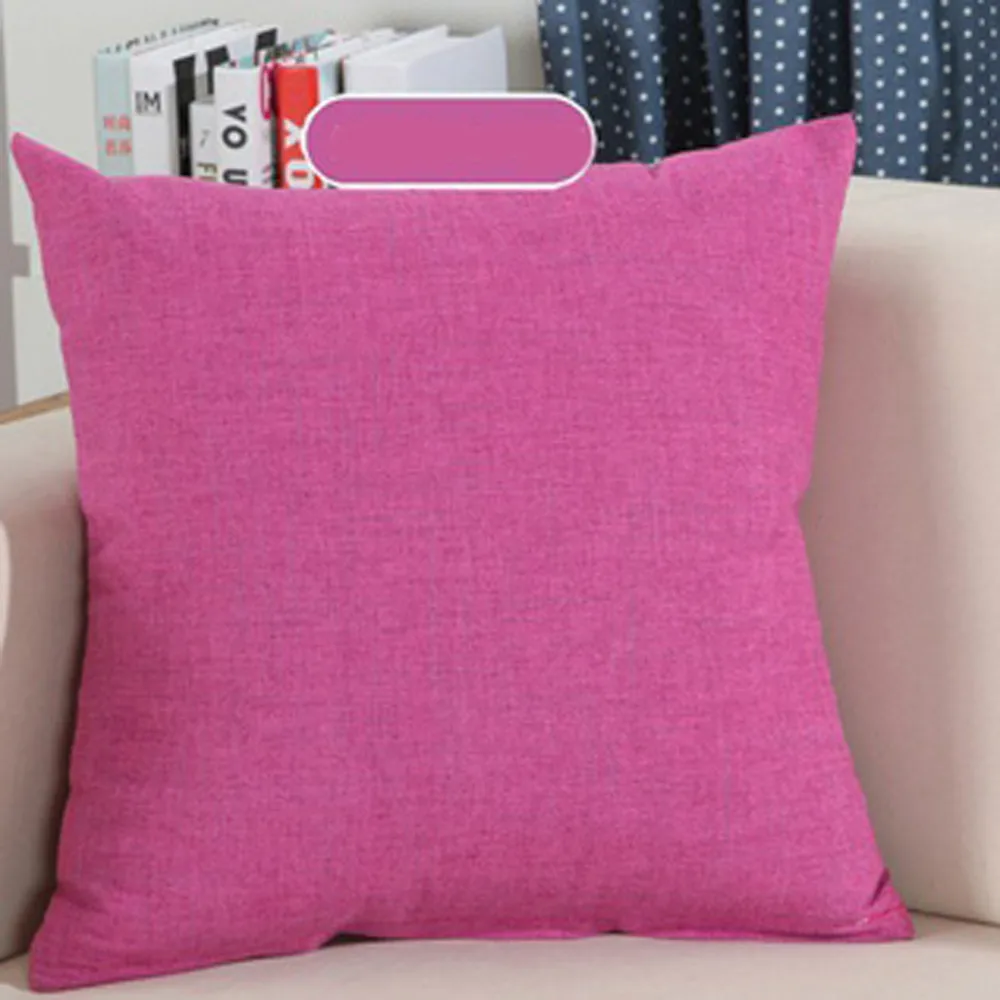 Простые Модные Декоративные наволочки льняная хлопковая подушка для дивана Чехол Диван для кафе наволочка однотонная цветная наволочка 918
