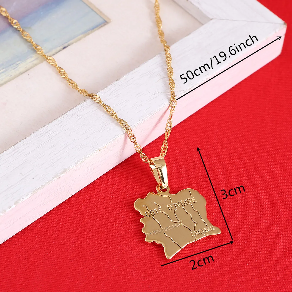Cote D'Ivoire Map Pendant Necklace Ivory Coast Maps Necklaces Gold Color Map Jewelry For Women Men 2
