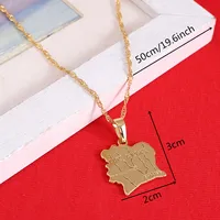 Cote D'Ivoire Map Pendant Necklace Ivory Coast Maps Necklaces Gold Color Map Jewelry For Women Men 2