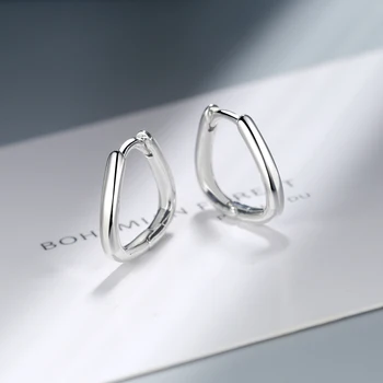 

925 Sterling Silver Simple Geometric Circle Hoop Earring For Women Best Gift Wholesale Jewelry Dropshipping S-E1053