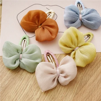 

Children's Hair Clips Bow Net Yarn Cute Sweet Fabric Winding BB Clip Headdress For Kids Baby Girls Candy Color Hair Accessories