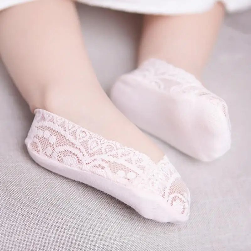 20 пар/лот; кружевные носки для маленьких девочек; эластичные Нескользящие силиконовые носки