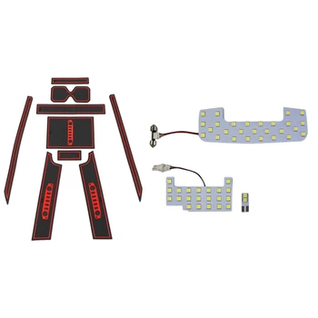 

9 Pcs Car Non-Slip Gate Slot Pad Cup Holder Mats & 1 Pcs Car White LED Interior Reading Lamp Bulb e Map Light