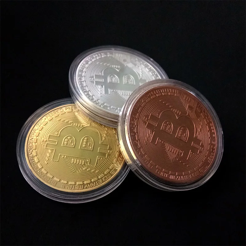 Antique Collection Metal 1PCS Plated Gold Physical Bitcon BTC Bitcoints Case Commemorative Souvenir Art Coins Collectible Gift-4