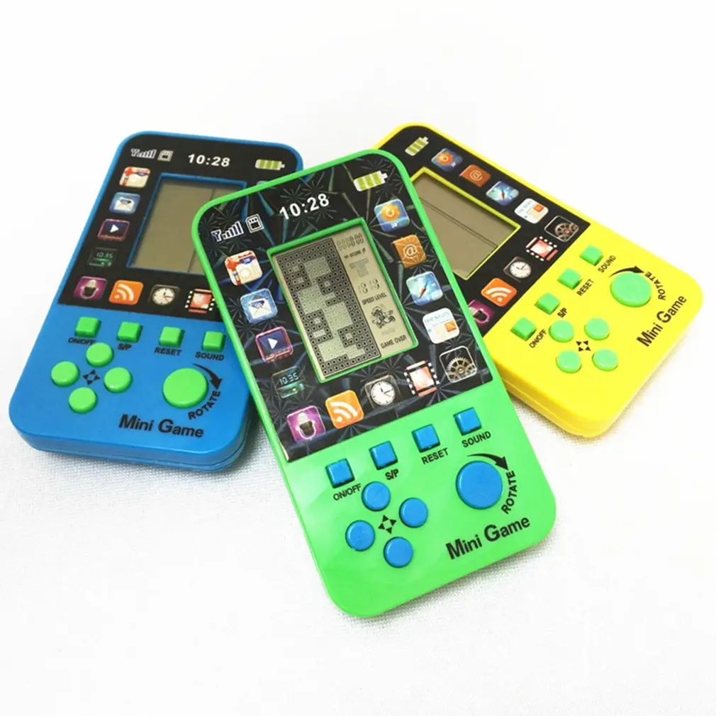 Портативные классические портативные игровые Игрушки Тетрис, детская портативная игровая консоль, видеоигра Тетрис, головоломка, Обучающие электронные игрушки