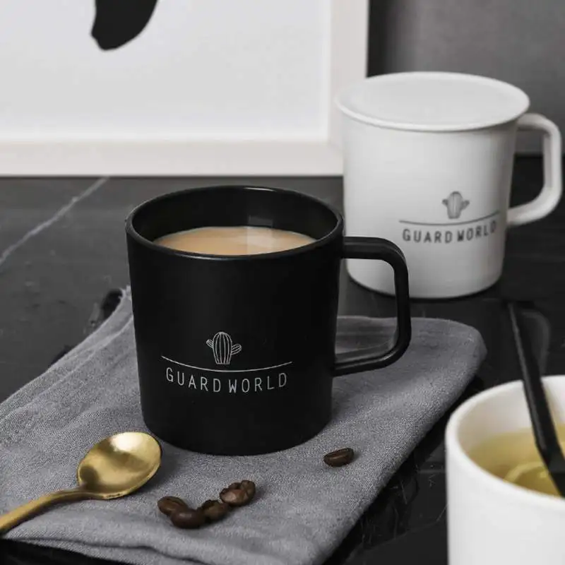 

Nordic Coffee Cup With Lid Simple Water Cup Breakfast Milk Cup Home Kitchen Drinkware Milk Cups With Lid Plastic Mugs