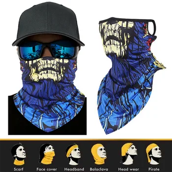 

Man 3D Ghost Skull Neck Gaiter Head Shield Tube Balaclava Scarves Breathable Sun Guard Cotton Party Headband Scarf Bicycle