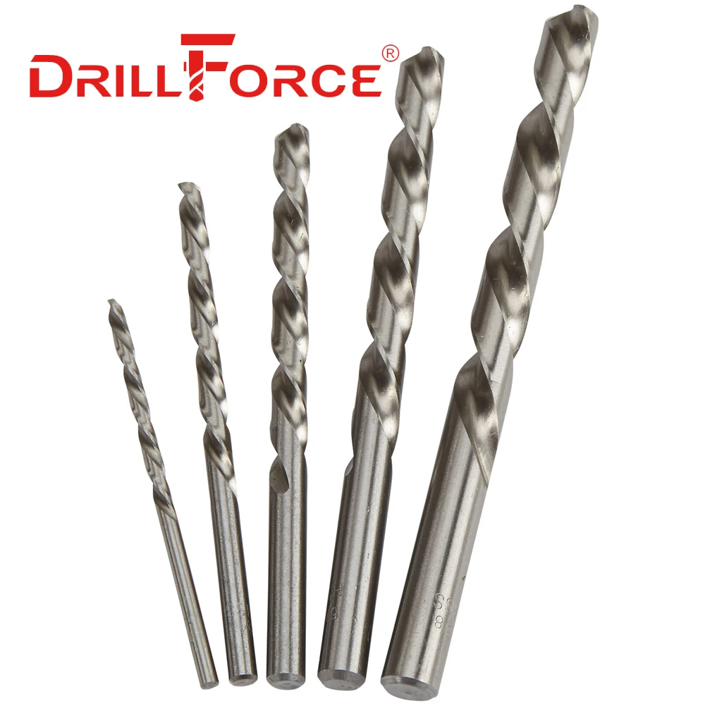 Drillforce-Forets à main HSS M2, 0.5mm-12mm, 10 pièces, 0.5/1.5/2/2 5/3/4/4.5/5/5.5/6/7/8/9/10/11/12mm