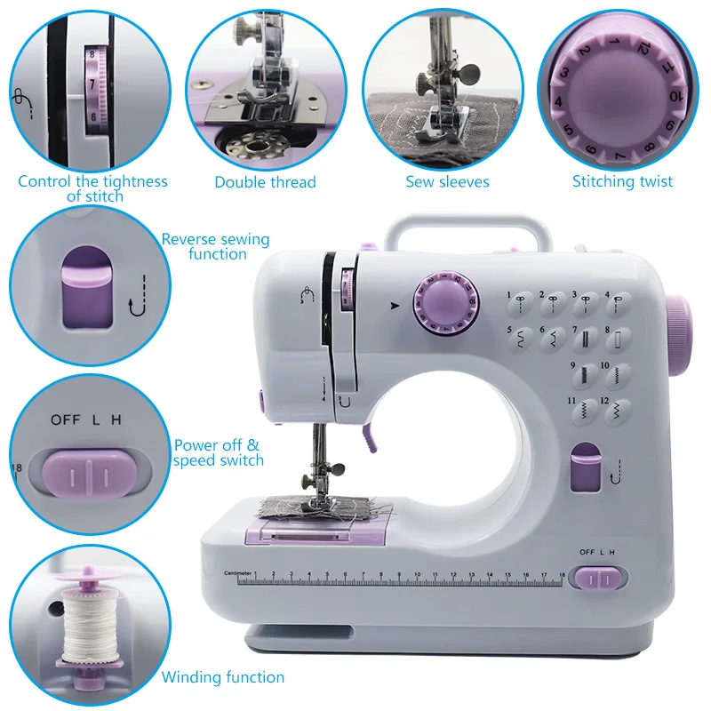POWM Sewing Machine Electric Household Multifunctional 12 Kinds Of Stitch Seaming Machine Sewing Machine