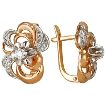 

Master brilliant earrings flowers with 32 diamonds in red gold