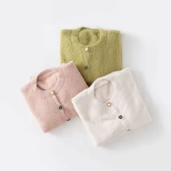 

Slim Faux Mink Cardigan Women 2019 Autumn Winter Outerwear O-Neck Cardigan Clothes Jumper Pull Femme Sweater Cardigan