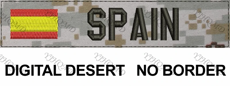 Digital Desert Fold Испанский флаг пользовательское имя нашивка-лента Испания письмо крюк и петля вышивка Заказная заплата Multicam зеленый ACU черный AU FG Tan - Цвет: Digital Desert Fold