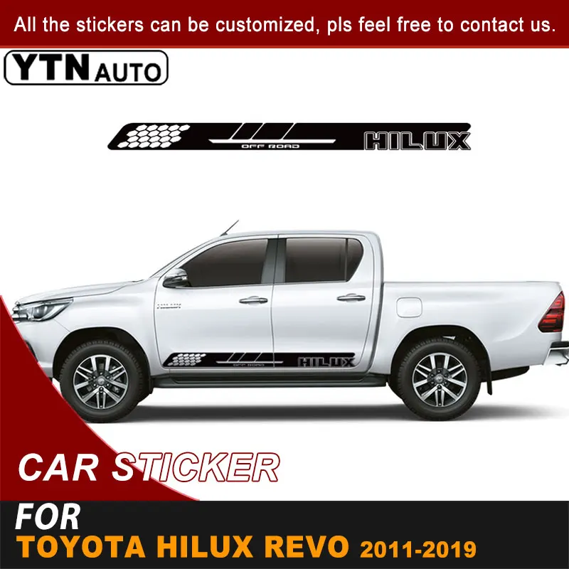

Side Door Body Car Sticker For Toyota Hilux Revo Vigo 2011-2015 2016 2017 2018 2019 Off Road Stripe Graphic Vinyl Cool Car Decal