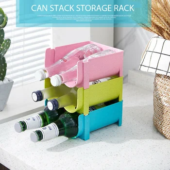 

Economical Stackable Space Saver Fridge Cupboard Drinks Cans Storage Rack Box Tray Holder ds99