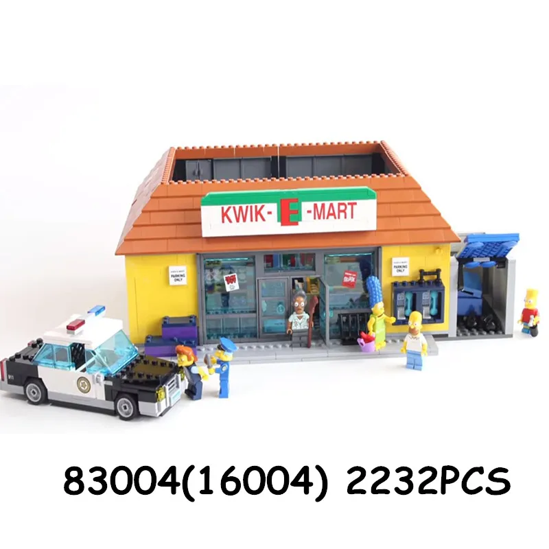 Lepinblcoks 16005 16004 серия фильмов Kwik-E-Mart дом модели строительные блоки кирпичи совместимы с 71006 71016 игрушки для детей