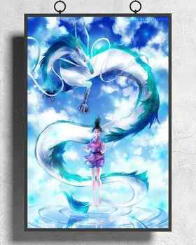 

H080 Spirited Away Hayao Miyazaki Cute Japan Anime Movie (2) Wall Sticker Silk Poster Art Home Decoration
