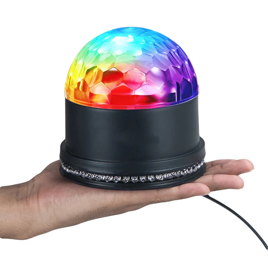 

RGB Mini Stage Light Sound Active Auto with 48LED beads Rotating Magic Disco Ball Strobe PAR Party Lights For DJ Dancing Show