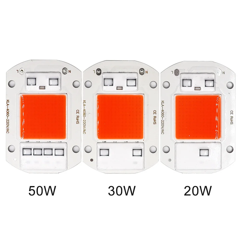 Full Spectrum LED COB Plant Grow Lamp AC 220V 110V Directly Smart IC Chip 20W 30W 50W for Flower Blooming VEG