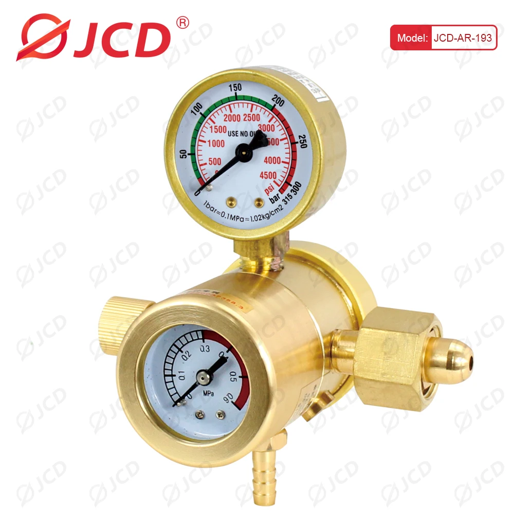 JCD 안전 안정적인 아르곤 조절기 G5/8 0-25Mpa CO2 Mig Tig 유량계 가스 조절기 유량계 용접 용접 게이지 압력 감속기