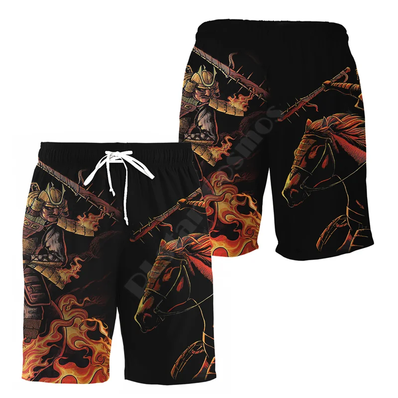 PLstar Cosmos Street Casual Shorts Men Summer Mask Tattoo Printed 3d Shorts Harajuku Casual Elastic Waist shorts