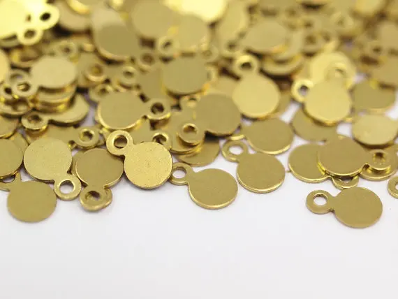 

500 pcs Raw Brass round Tags , Stamping Tags (4.5 mm) A0216 fnl52