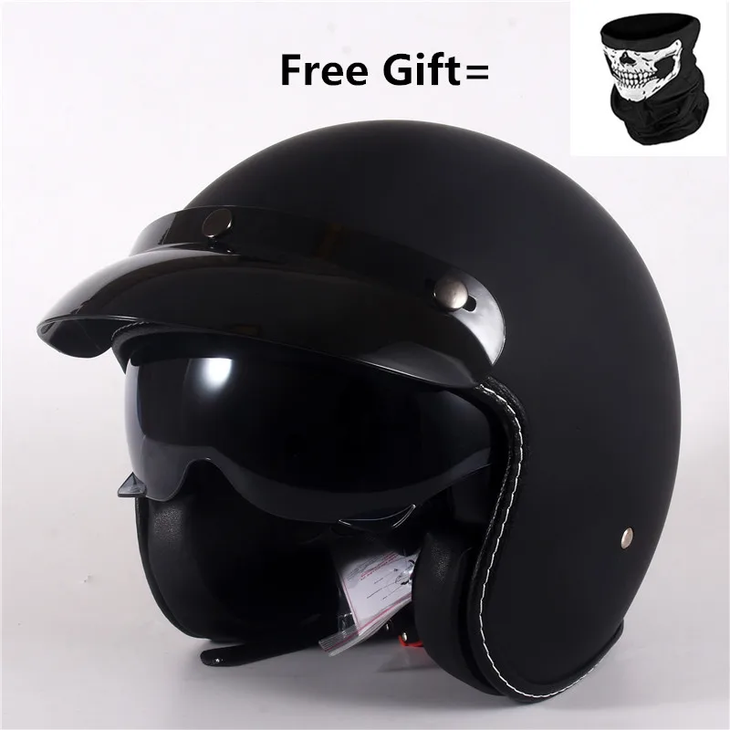 Матовый Черный винтажный полушлем с открытым лицом мотоциклетные шлемы Vespa DOT