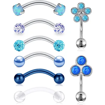 

16G Rook Earrings Piercing Daith Snug Eyebrow Rings Piercing Curved Barbell Anti Tragus Forward Helix Piercings for Women Men
