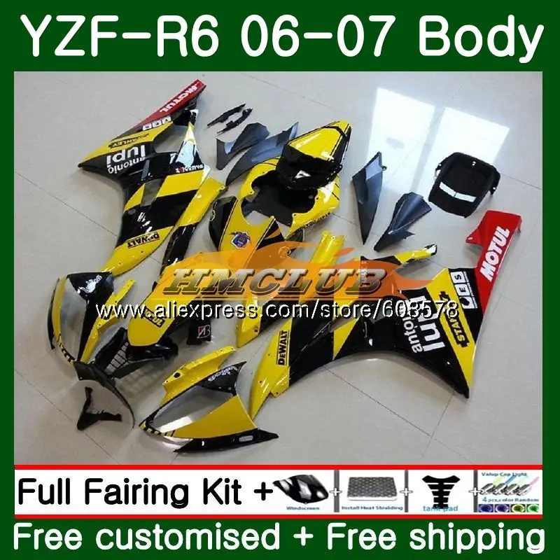 Средства ухода за кожей для YAMAHA YZF R 6 YZF-600 YZF-R6 2006 2007 комплект 56CL. 4 YZF R6 600CC YZF 600 06 07 YZF600 YZFR6 06 07 обтекатель желтый - Цвет: No. 1