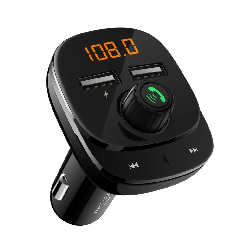 

Fm Transmitter Car Multifunction Modulator Handsfree Voice Bluetooth MP3 Player Dual USB Smart Fast Cigarette Lighter Charger