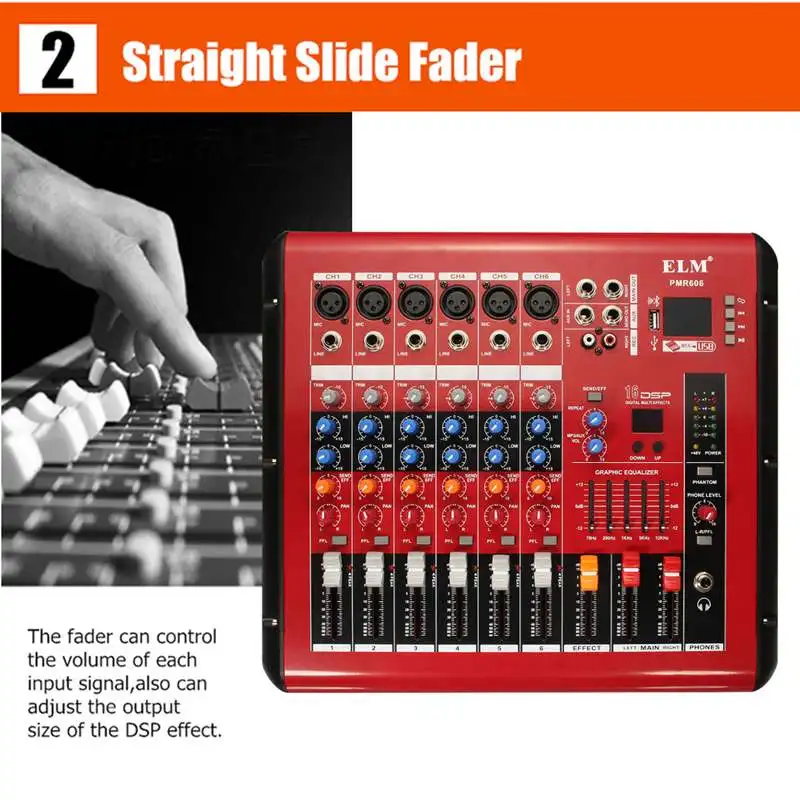 6 Channels bluetooth Sound Mixing Console Record