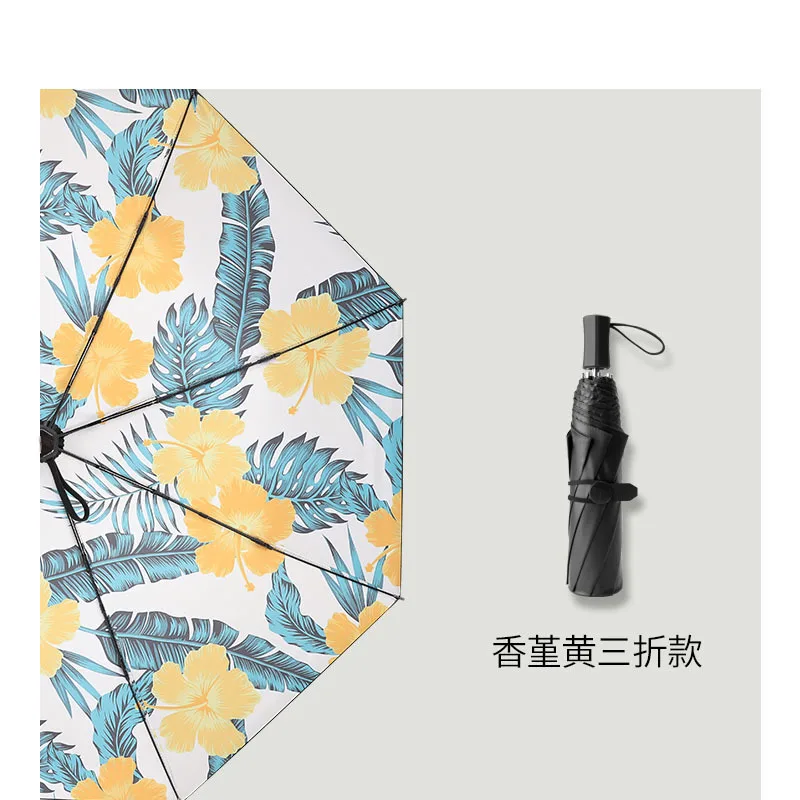 Fresh Sunshade Sun Protection UV Clear Rain Dual Use Compact Folding Sunumbrella Women Gift Windproof Pocket Parasol - Цвет: -1
