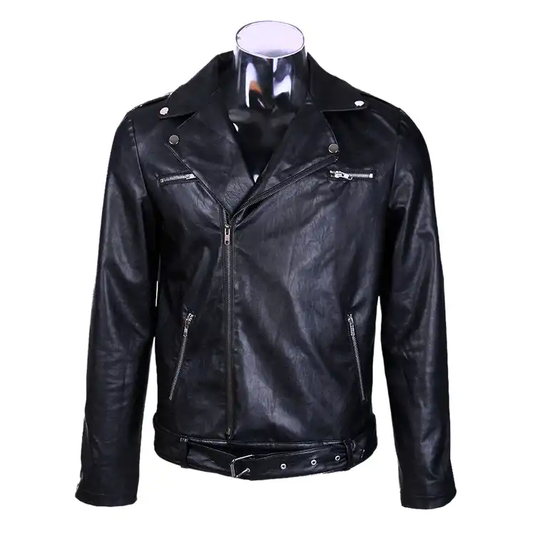 jaqueta de couro masculina negan