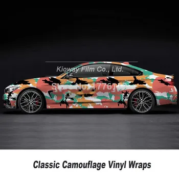 

Many styles Camouflage wrapping film Bubble fee Vehicle Graphics Size: 1.52*5/10/18 M Camouflage Vinyl Car wrap film