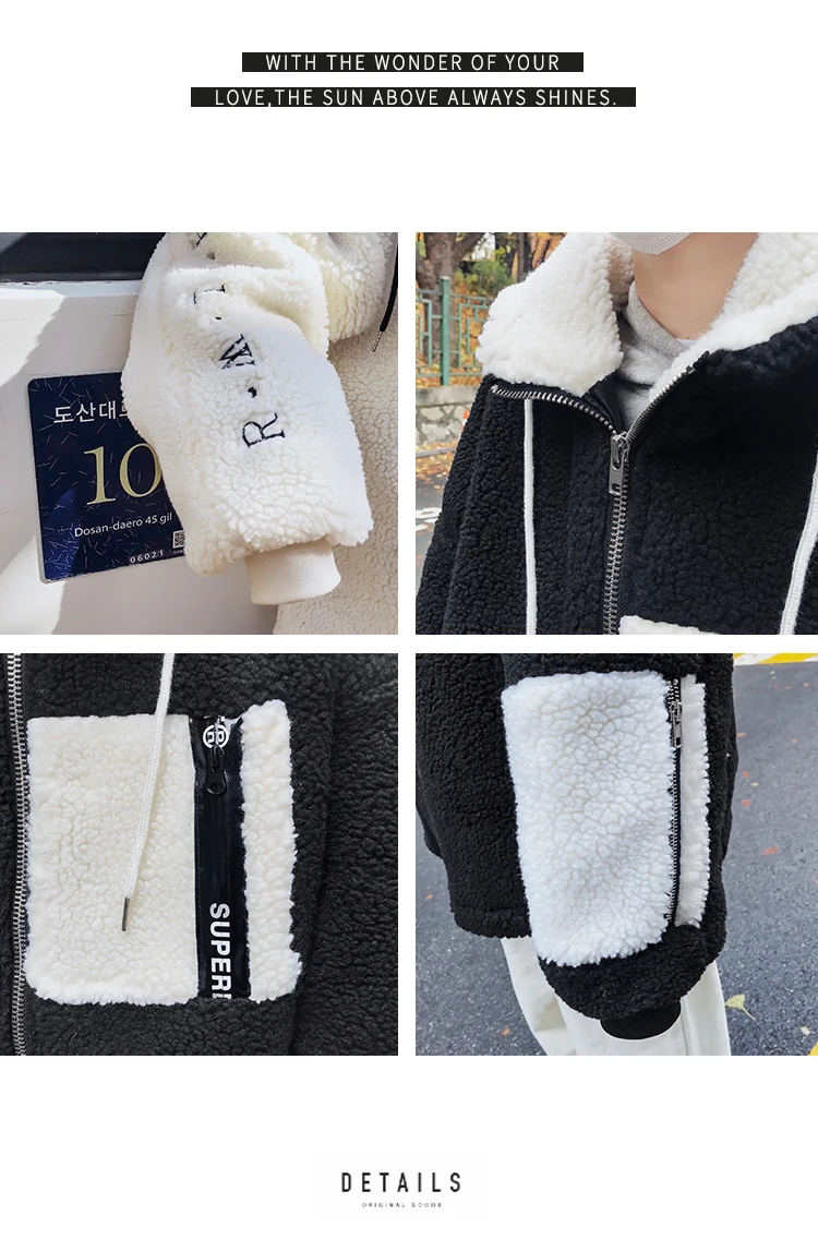 Liketkit Мужские Зимние флисовые парки Мужские Винтажные Лоскутные цветные толстые пальто с капюшоном мужские теплые свободные модные уличные