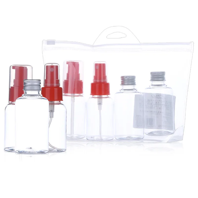 

LAMEILA Empty Bottle Set Travel Cosmetics Sub-bottle Set Skin Care Product Sub-package Box Cream Bottle 4pcs/set Spray Bottle