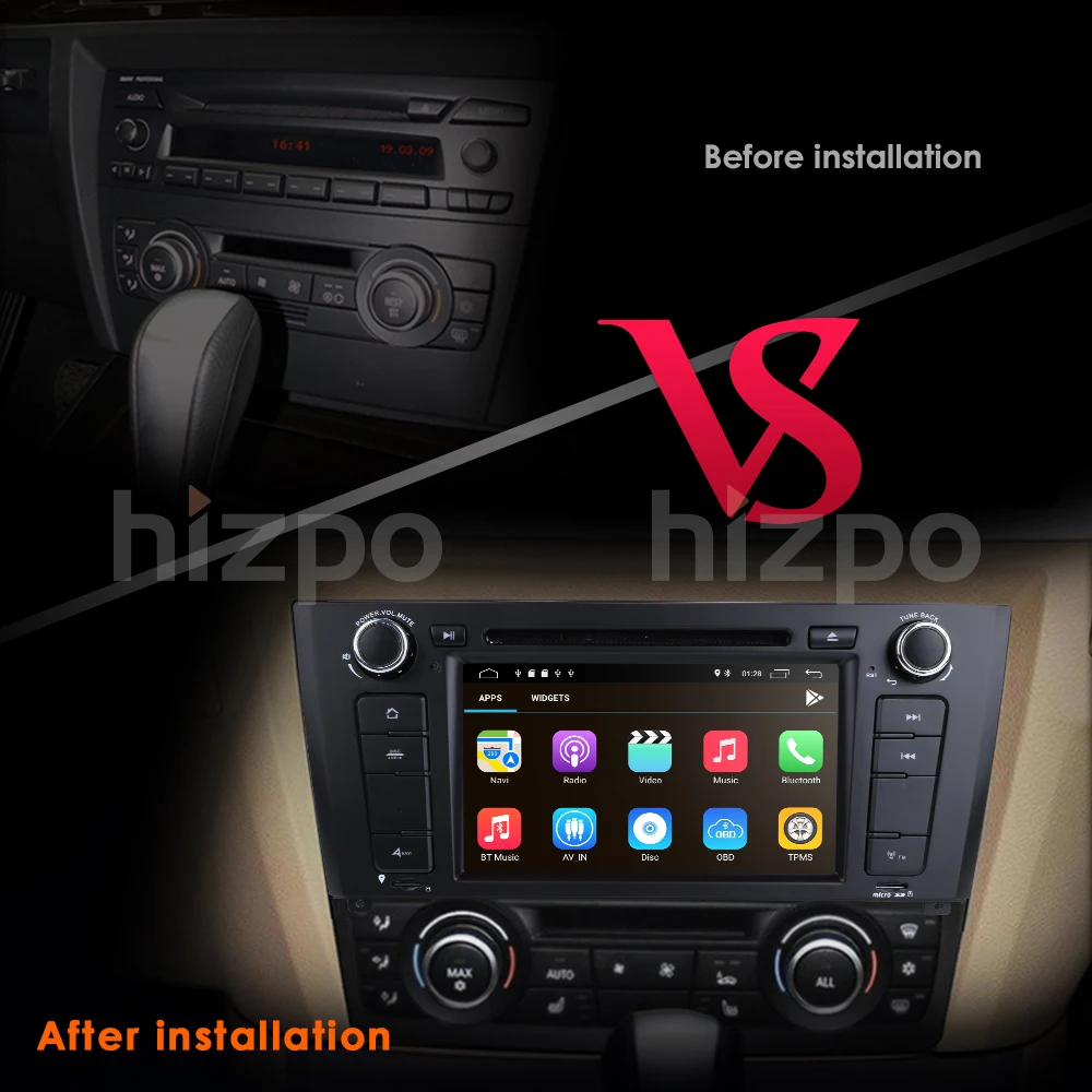 Clearance 4G Android9.0 QuadCore 2GB RAM 16GB ROM Car DVD Player For BMW 1 Series E81 E82 E88 116i 118i 120i 130i GPS BT Stereo Radio RDS 7