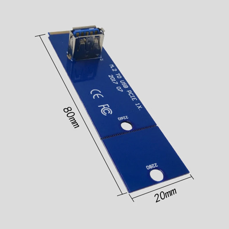 NGFF M.2 to PCI-E X16 Slot Adapter USB 3.0 Riser Card Mining Adapter Extension Converter for Graphics Card for BTC Miner