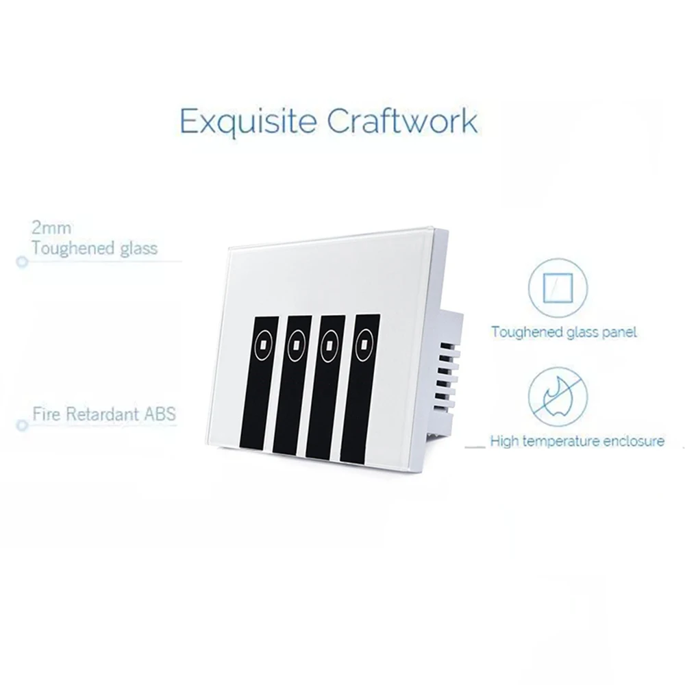 Умный светильник ель света с Wi Fi 1/2/3/4 клавиши сенсорная стеклянная настенная