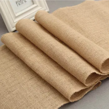 

Table-Flag Tablecloth Tablecover Vintage Jute Table Runner Burlap Rustic Shabby Hessian for Wedding Festival Party Decorations