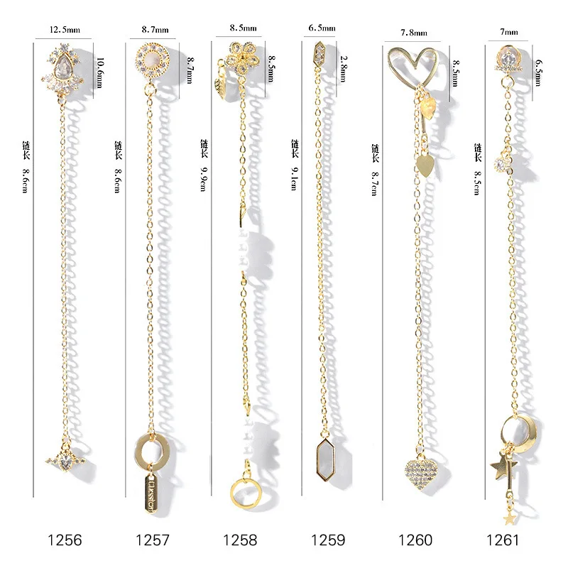 Online Celebrity-Nail Rhinestone Accessories Chain Diamond Zircon Jewelry New Style Nail Hanging Decoration Japanese-style Manic